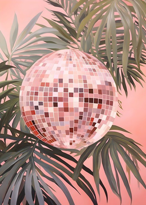 Disco Ball Amidst Tropical Palms