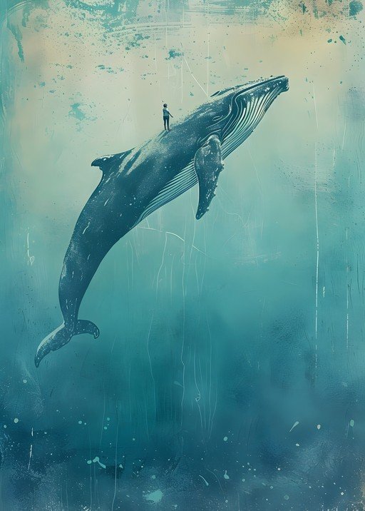 Child Rides Whale Through Ethereal Underwater World