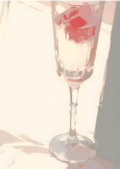 Close-up of a Champagne Flute with Red Berries
