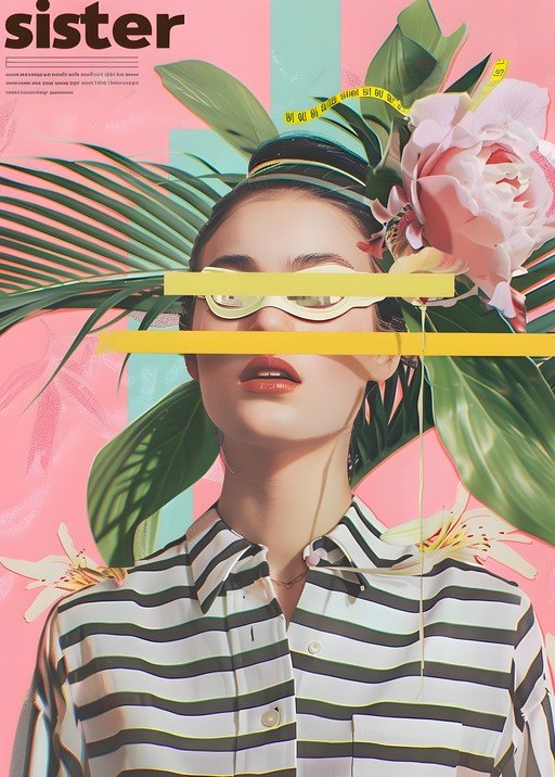 Sister Magazine Cover with Tropical Floral Accents