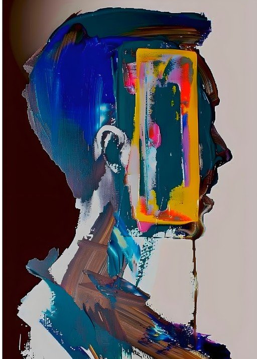Abstract Portrait with Bold Brushstrokes