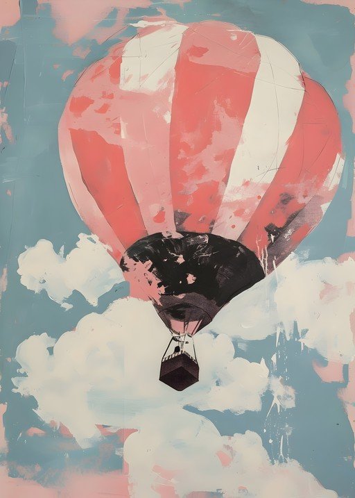 Abstract Hot Air Balloon Art