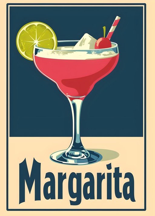 Retro Margarita Cocktail Poster