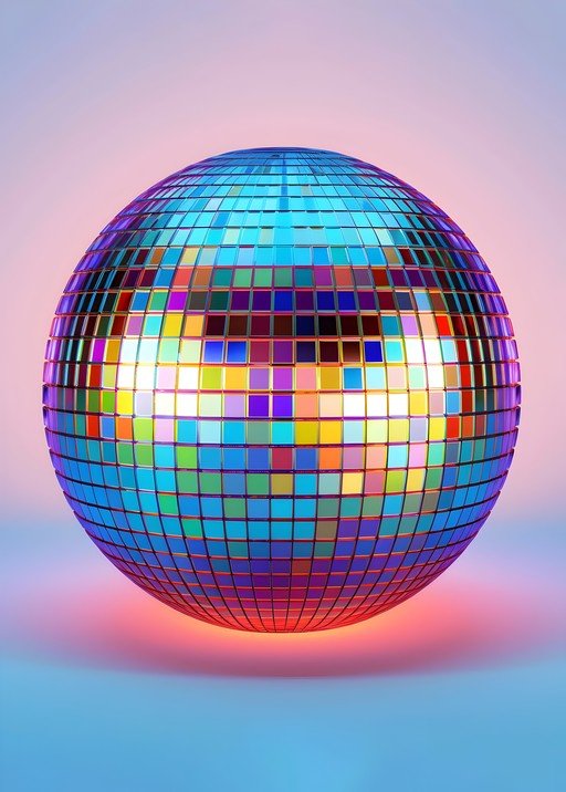 Disco Ball Reflecting Vibrant Colors