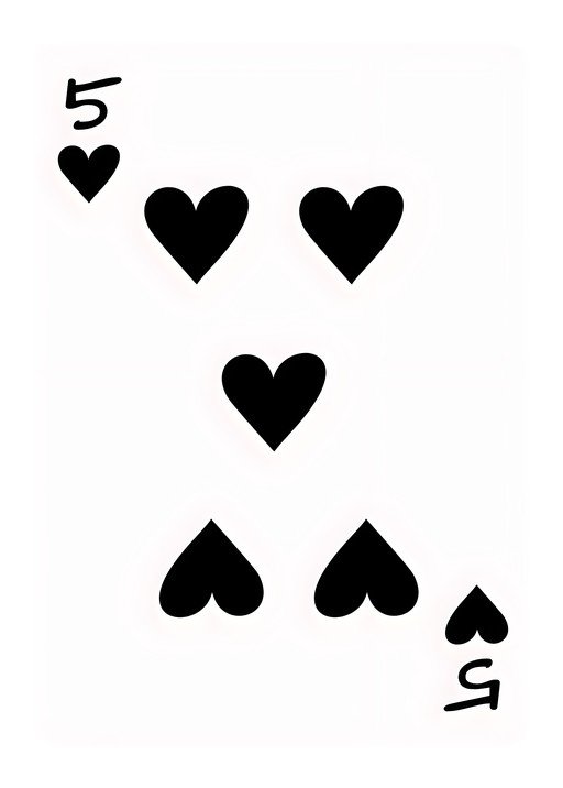 Five of Hearts Playing Card
