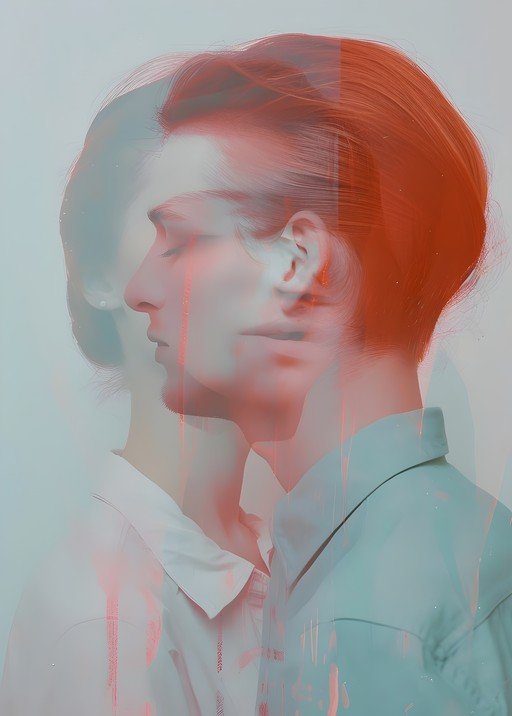Surreal Double Exposure Portrait of Two People