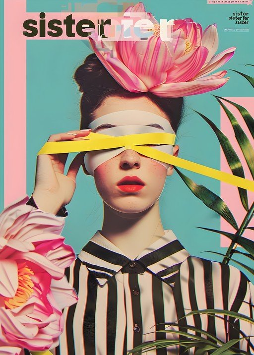 Woman with Blindfold and Flowers