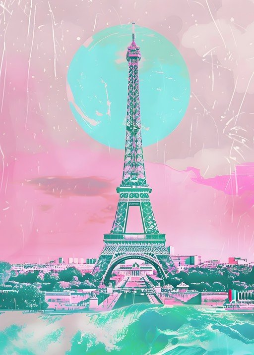 Eiffel Tower Surreal Dreamscape