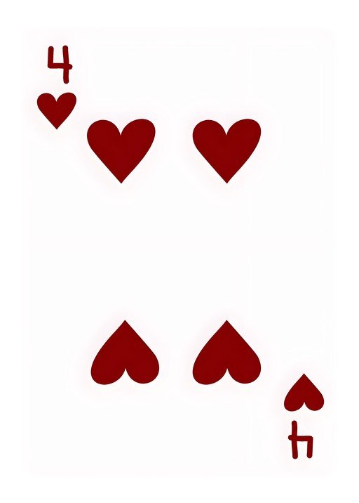Four of Hearts Playing Card