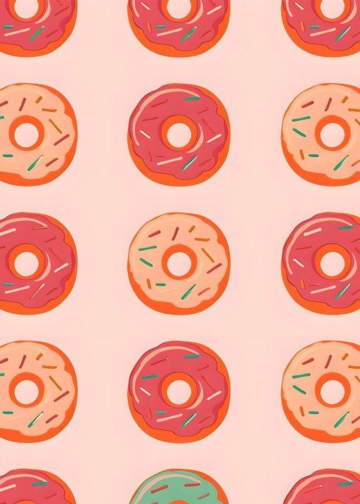 Sweet Donut Pattern with Pink and Orange Hues