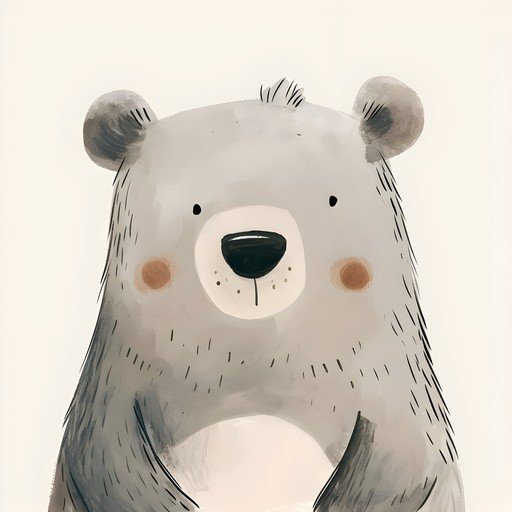 Cute Watercolor Bear Illustration