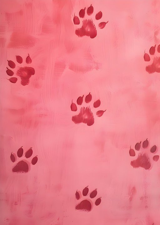 Pink Paw Prints Pattern