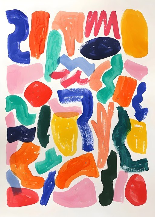 Abstract Colorful Shapes Painting