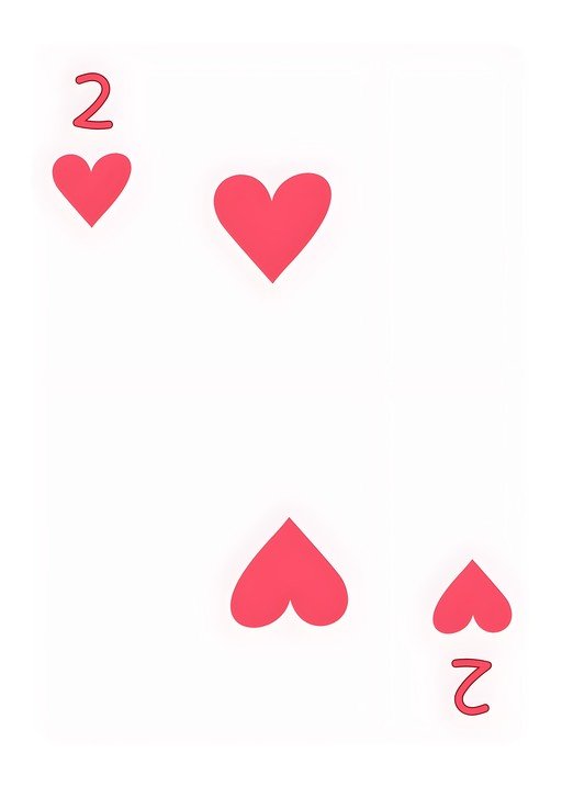 Two of Hearts Playing Card