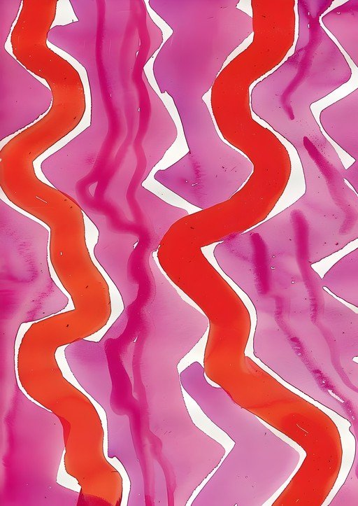 Abstract Pink and Red Wavy Lines