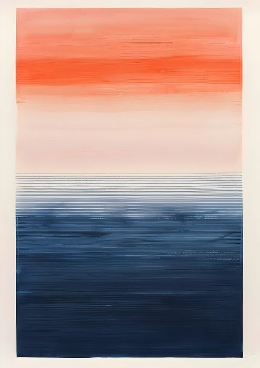 Abstract Horizon: Coral Sky Meets Deep Blue Sea