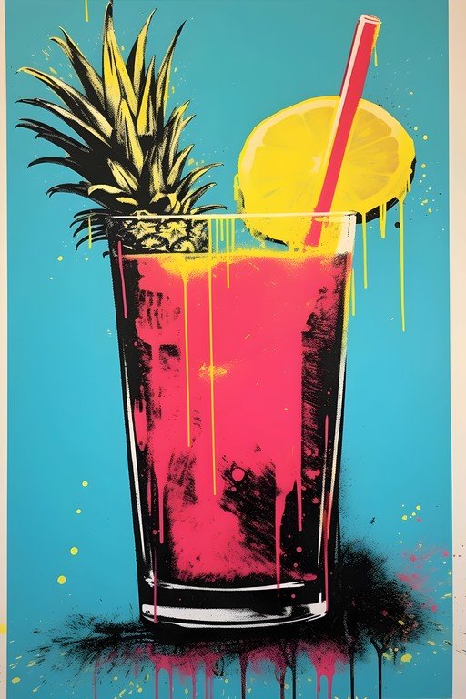 Vibrant Pineapple Cocktail Art