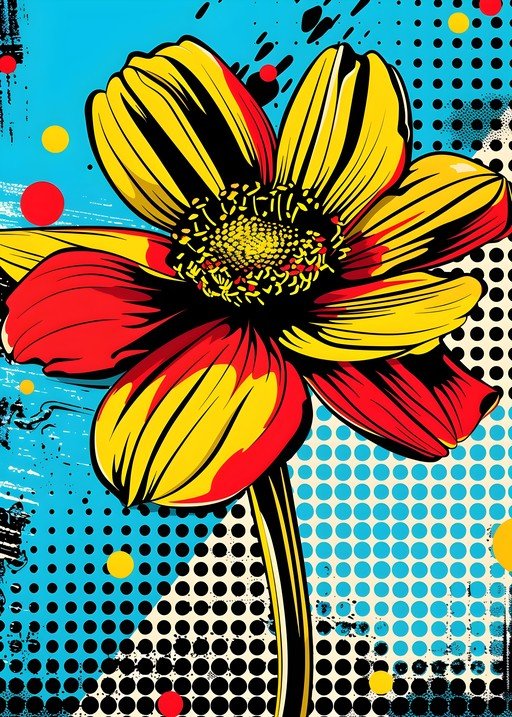 Bold Pop Art Flower Illustration
