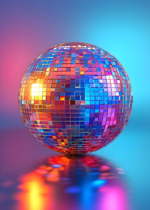 Disco Ball Reflecting Vibrant Colors