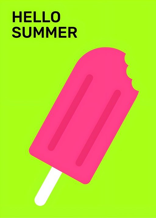Hello Summer Pink Popsicle Poster