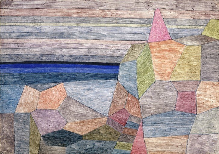 Abstract Landscape with Geometric Forms