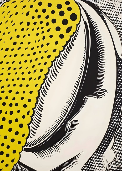 Pop Art Close-Up of a Woman's Face with Yellow Hair