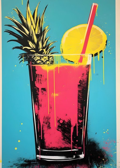 Vibrant Tropical Cocktail with Pineapple and Lemon