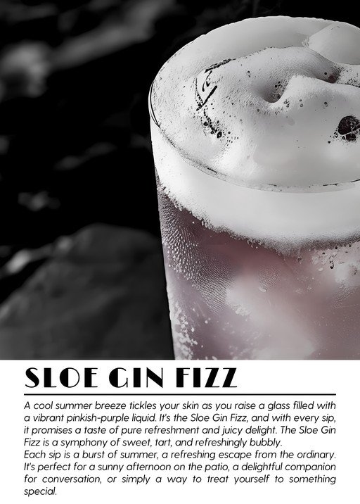 Sloe Gin Fizz Cocktail