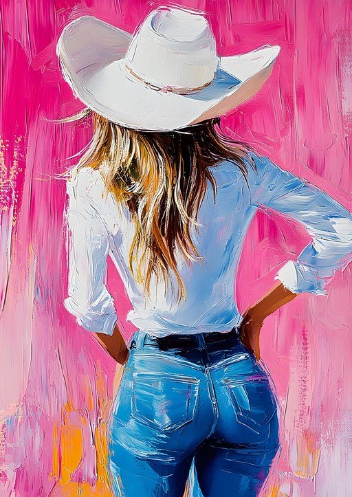 Woman in Cowboy Hat and Jeans