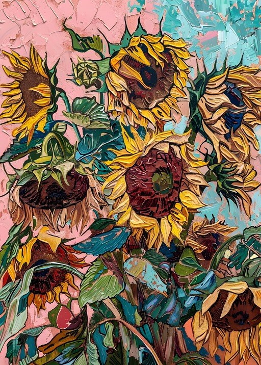 Impressionist Sunflowers Painting