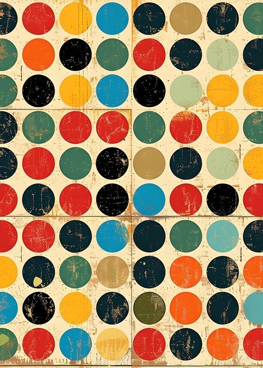 Retro Circles Pattern with Textured Background