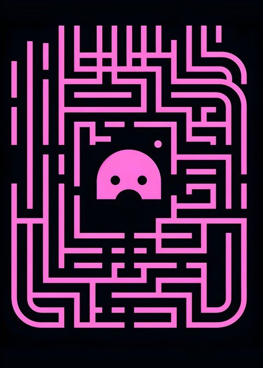 Pink Maze with Ghost Character