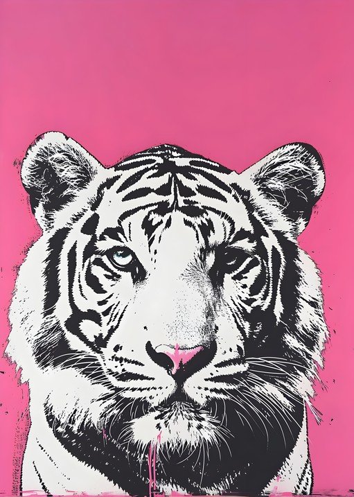 Bold Pink Tiger Portrait