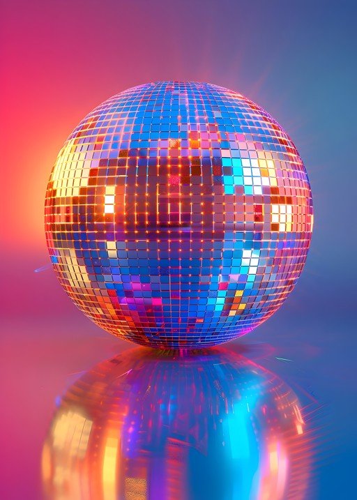 Disco Ball Reflecting Vibrant Lights