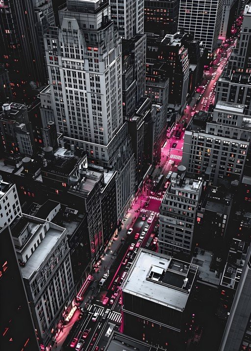 Neon-Lit Cityscape at Night