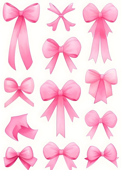 Collection of Pink Ribbon Bows