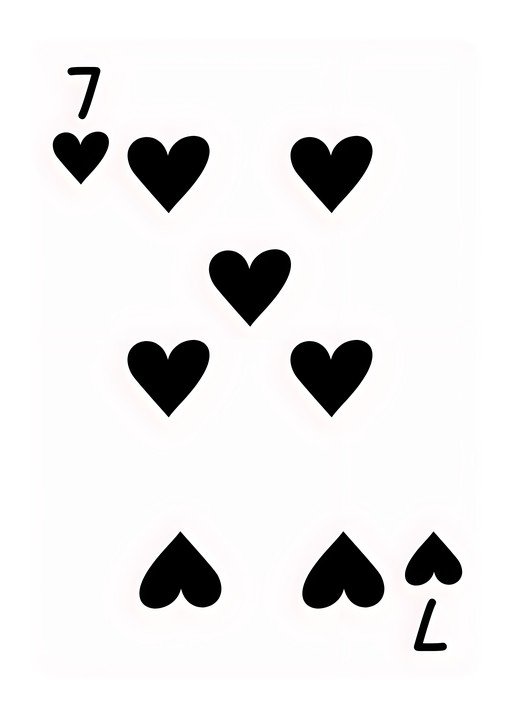 Seven of Hearts Playing Card