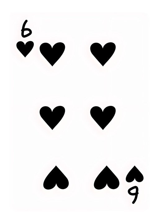 Six of Hearts Playing Card