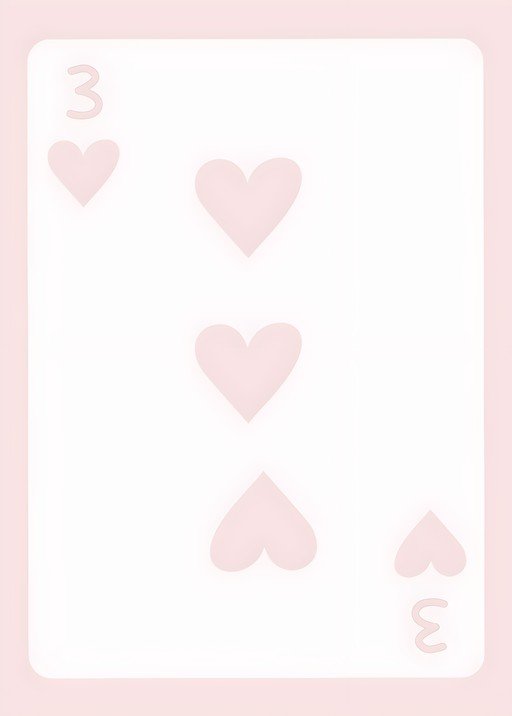 Three of Hearts Playing Card