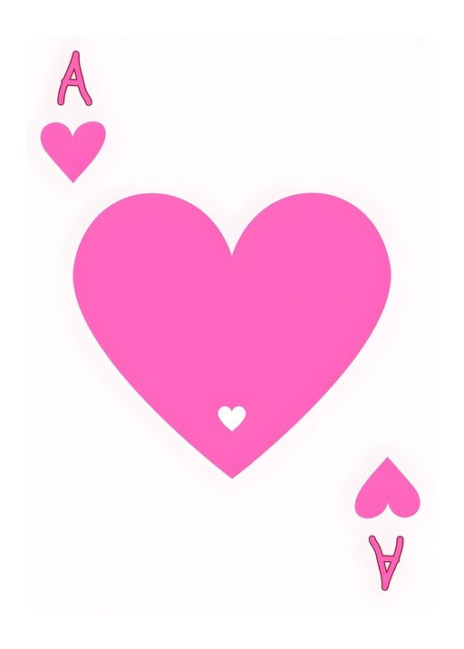 Pink Ace of Hearts Playing Card