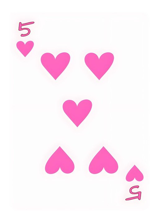 Five of Hearts Playing Card