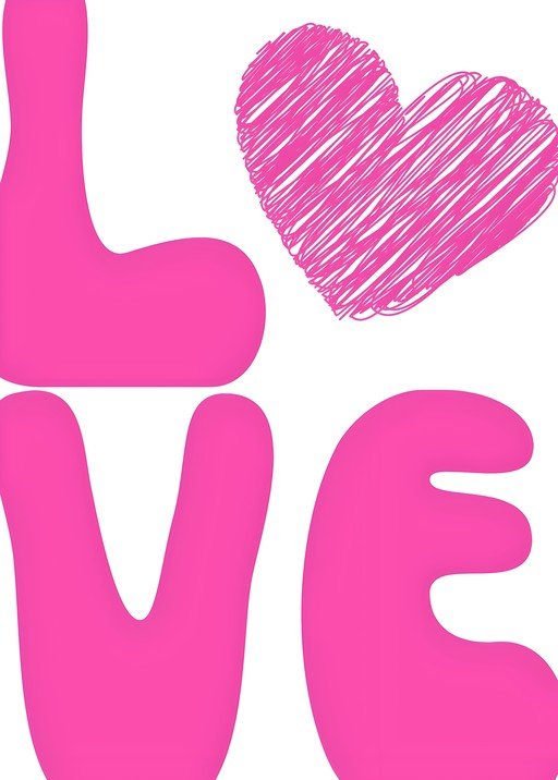 Pink LOVE Heart Graphic