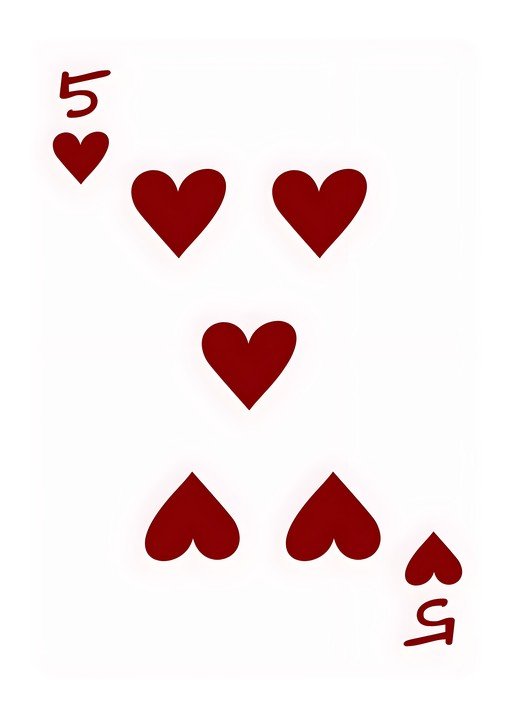 Five of Hearts Playing Card