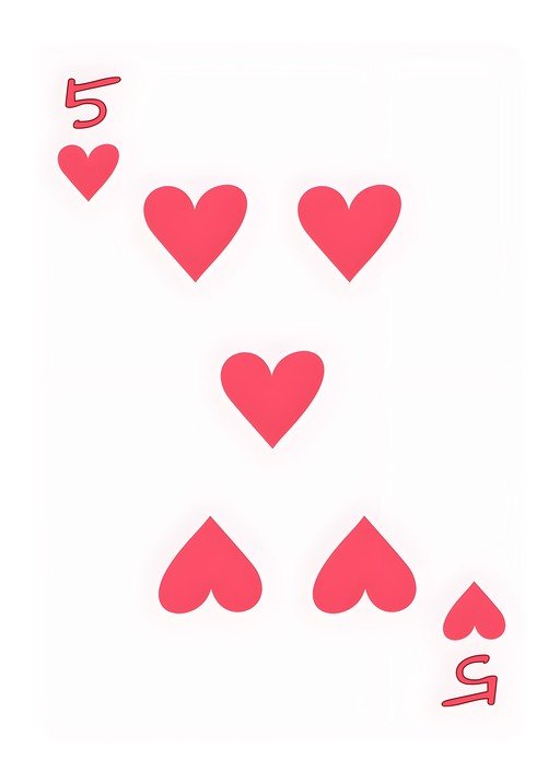 Five of Hearts Playing Card