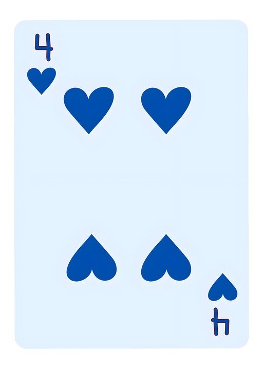 Four of Hearts Playing Card