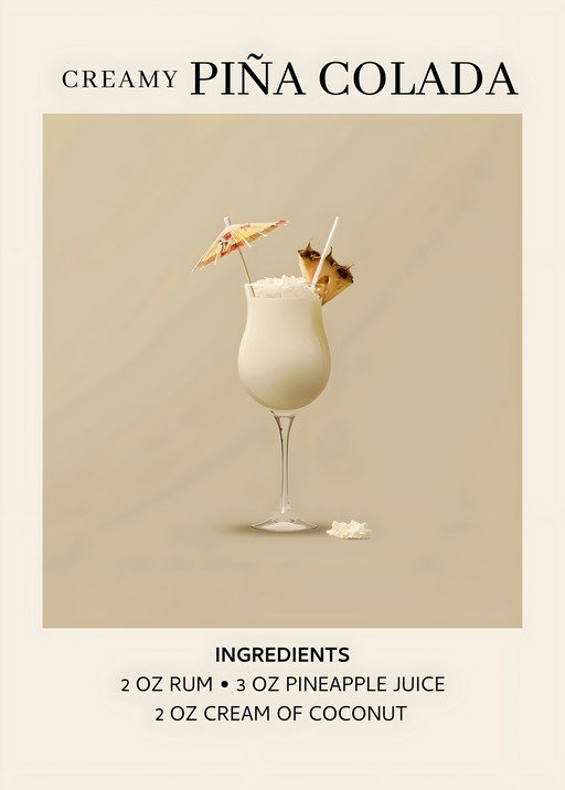 Creamy Piña Colada Recipe with Ingredients