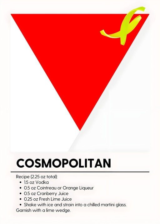 Cosmopolitan Cocktail Recipe Card