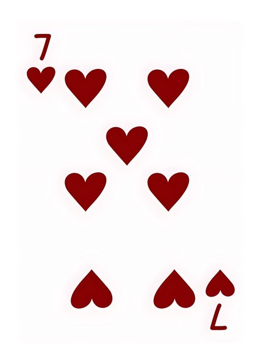 Seven of Hearts Playing Card