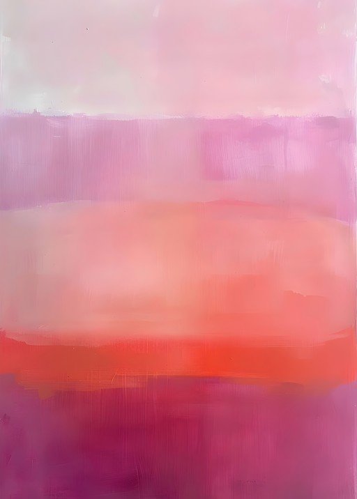 Abstract Gradient Painting in Pink and Orange Hues