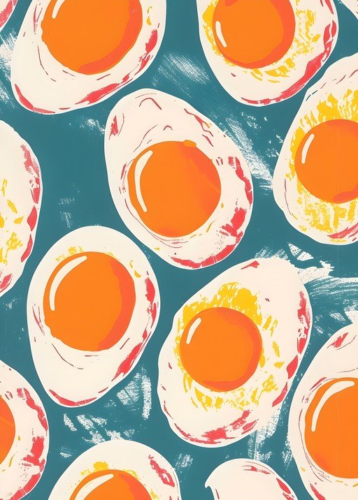 Pop Art Fried Eggs Pattern